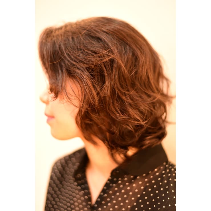 デジタルパーマ ミディアムver 前髪生え際のみ縮毛矯正 L Ange De Fuji ランジュドフジ のヘアスタイル 美容院 美容室を予約するなら楽天ビューティ