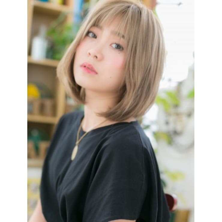 外国人風カラーの前下がり小顔ミディ Cover Hair Bliss 北浦和西口店 カバーヘアブリス キタウラワニシグチテン のヘアスタイル 美容院 美容室を予約するなら楽天ビューティ