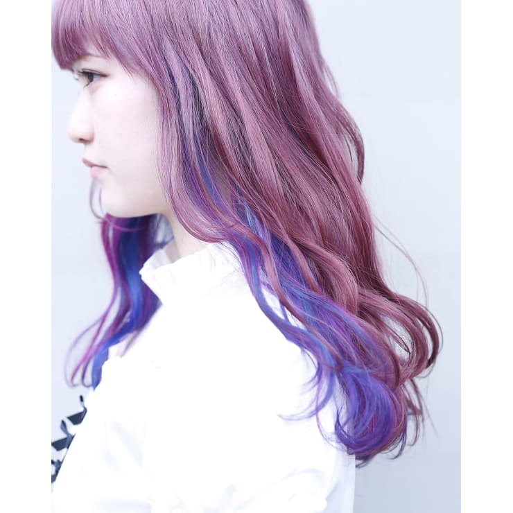 デザインカラー ユニコーンでピンク ブルー パープル I L L イル のヘアスタイル 美容院 美容室を予約するなら楽天ビューティ