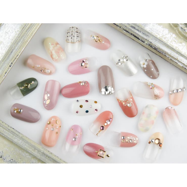 ネイルアート用モデルハンド2本セット 選べる！20種類☆アート2本込み