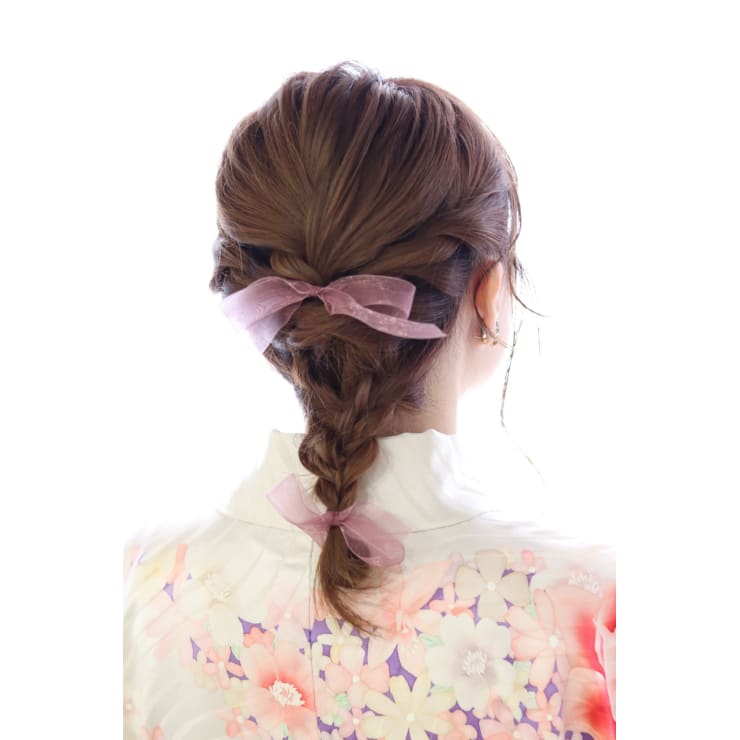 袴アレンジ ミディアムヘア編みおろし Hair Resort Bouquet ヘアリゾートブーケ のヘアスタイル 美容院 美容室を予約するなら楽天ビューティ