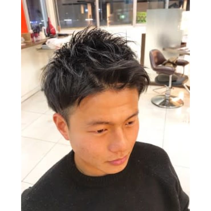 メンズ アップバングショート 爽やか イケメン 黒髪短髪 ｃｒｅａ能見台 クレアノウケンダイ のヘアスタイル 美容院 美容室を予約するなら楽天ビューティ