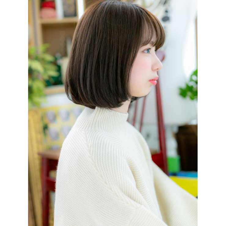 好感度大 前下がり黒髪ナチュラルボブ ふんわりボブ Cover Hair Bliss 上尾西口店 カバーヘアブリス アゲオニシグチテン のヘアスタイル 美容院 美容室を予約するなら楽天ビューティ
