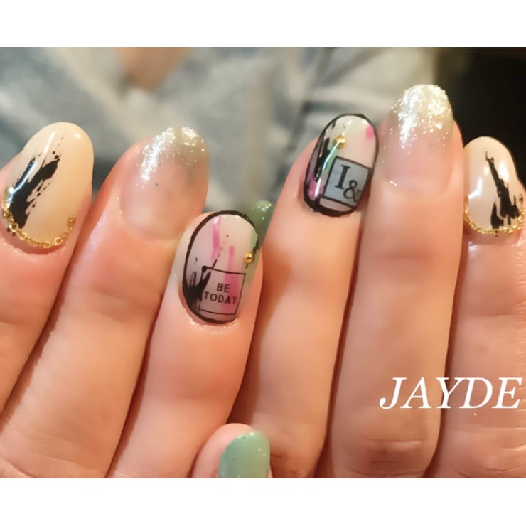 大人可愛いカジュアルネイル Jayde ジェイド のネイルデザイン ネイル まつげサロンを予約するなら楽天ビューティ