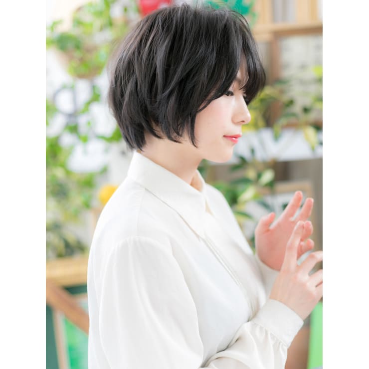 ショートでも 黒髪ナチュラルくせ毛風カール ふんわりボブ Cover Hair Spa Bliss 浦和西口店 髪質改善 縮毛矯正 ヘッドスパ カバーヘア アンド スパブリス ウラワニシグチテン のヘアスタイル 美容院 美容室を予約するなら楽天ビューティ