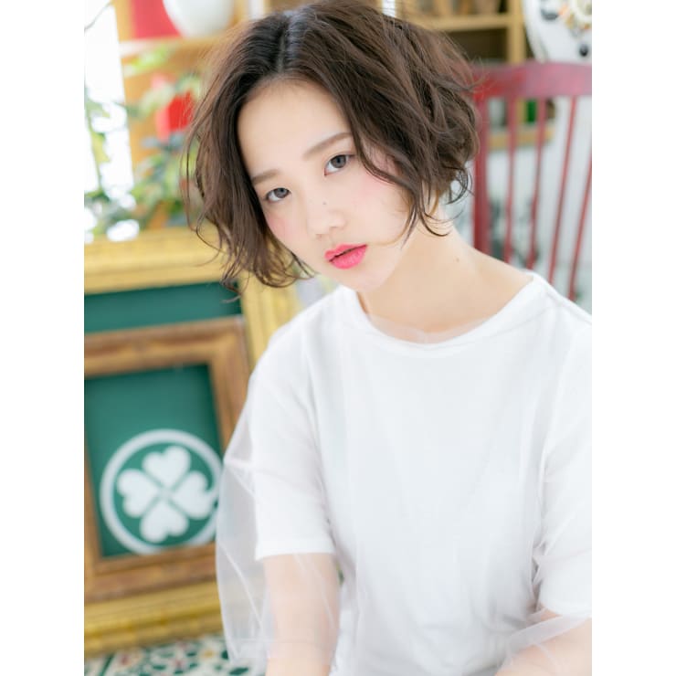 ふわくしゅカール 黒髪くせ毛風ガーリーボブ シフォンウェーブ Cover Hair Bliss 大宮西口店 カバーヘアブリス オオミヤニシグチテン のヘアスタイル 美容院 美容室を予約するなら楽天ビューティ
