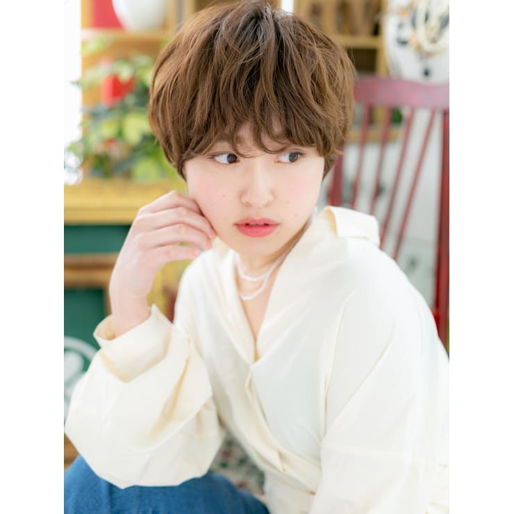 大人かわいい くせ毛風小顔マッシュショート エアリーショート Cover Hair Bliss 大宮西口店 カバーヘアブリス オオミヤニシグチテン のヘアスタイル 美容院 美容室を予約するなら楽天ビューティ