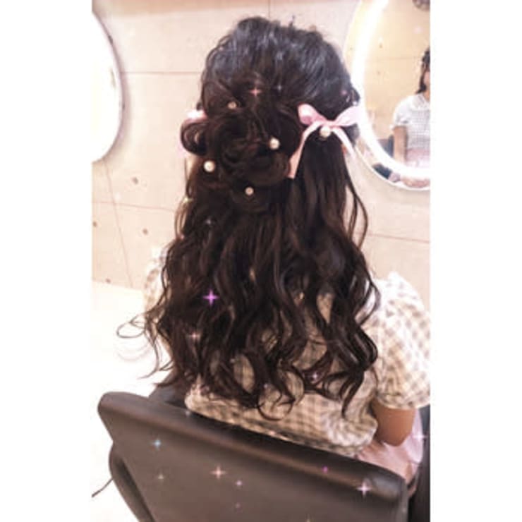 お花リボンハーフアップ Hair Salon Clan 東心斎橋店 ヘアサロンクランヒガシシンサイバシテン のヘアスタイル 美容院 美容室を予約するなら楽天ビューティ