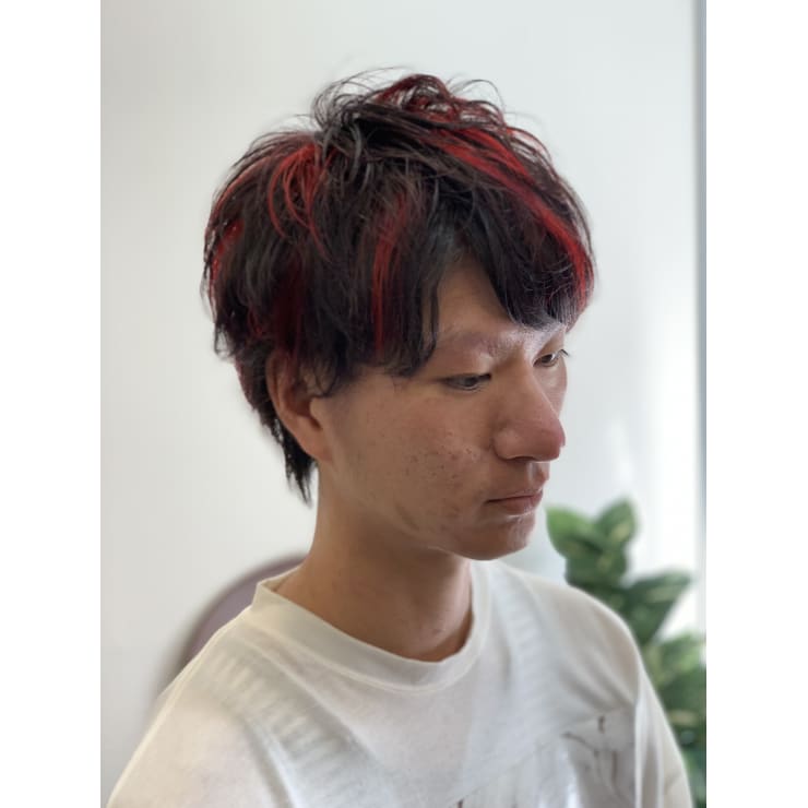 マッシュベース黒 赤メッシュ Rene 経堂店 ルネ キョウドウテン のヘアスタイル 美容院 美容室を予約するなら楽天ビューティ