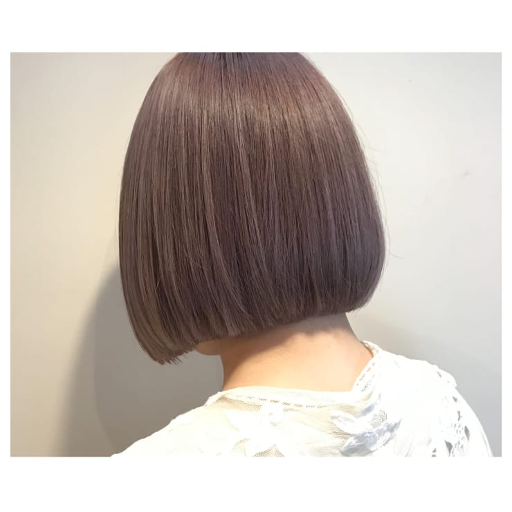ピンクアッシュボブ さんかく美容室 サンカクビヨウシツ のヘアスタイル 美容院 美容室を予約するなら楽天ビューティ