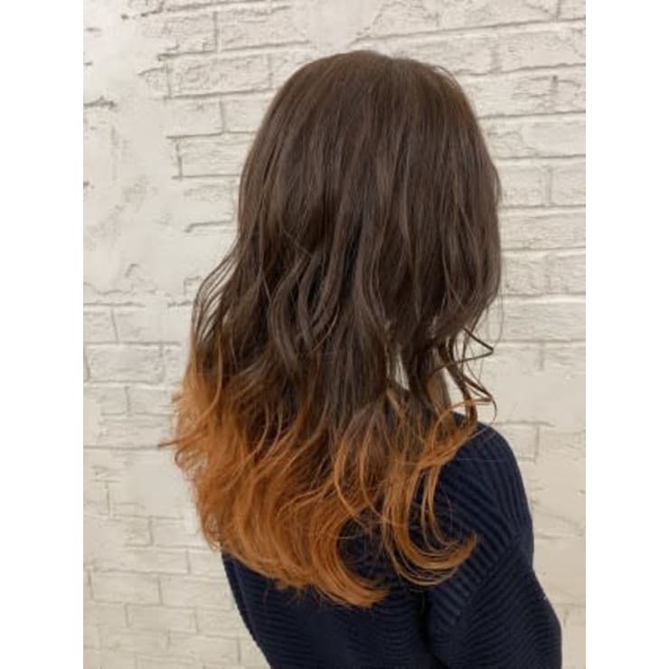 オレンジグラデーションカラーナチュラルブラウン無造作6069 | prize