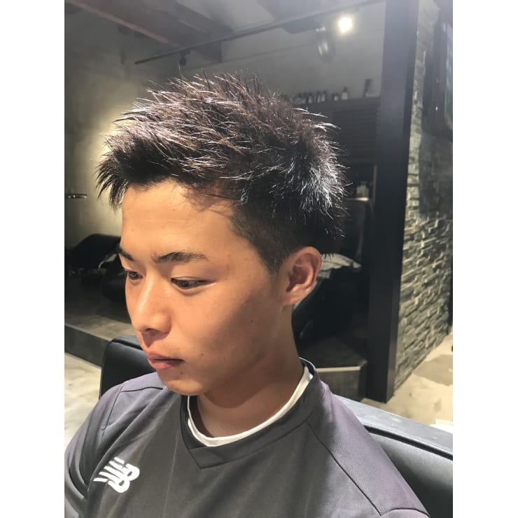 ショートバング Men S Hair Spice 駅前店 メンズ ヘア スパイス エキマエテン のヘアスタイル 美容院 美容室を予約するなら楽天ビューティ