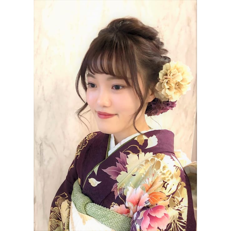 成人式 ゆるふわまとめ髪 Hair Make Opsis オプシス のヘアスタイル 美容院 美容室を予約するなら楽天ビューティ