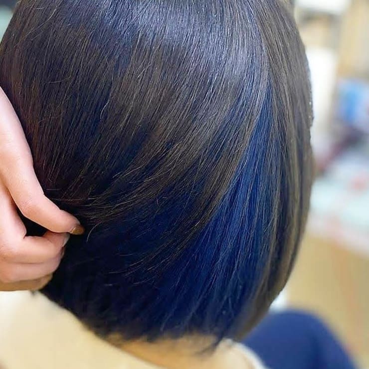 ノーブルボブ インナーカラーネイビーブルー Rene 経堂店 ルネ キョウドウテン のヘアスタイル 美容院 美容室を予約するなら楽天ビューティ