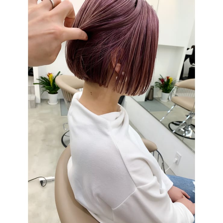 ピンクベージュボブ Hh エイチエイチ のヘアスタイル 美容院 美容室を予約するなら楽天ビューティ