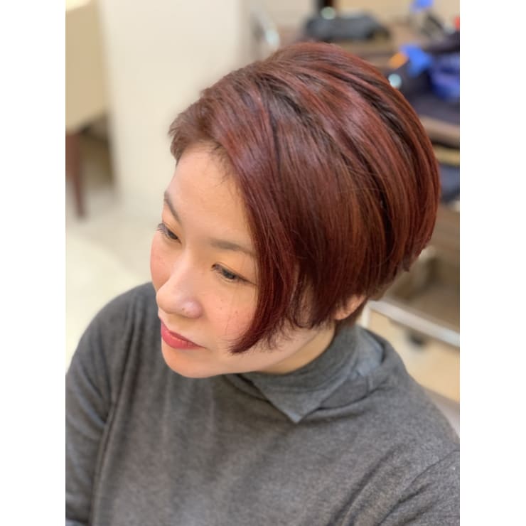 ハンサムショートレッド 長澤まさみ風 Akira三宮店 アキラ のヘアスタイル 美容院 美容室を予約するなら楽天ビューティ