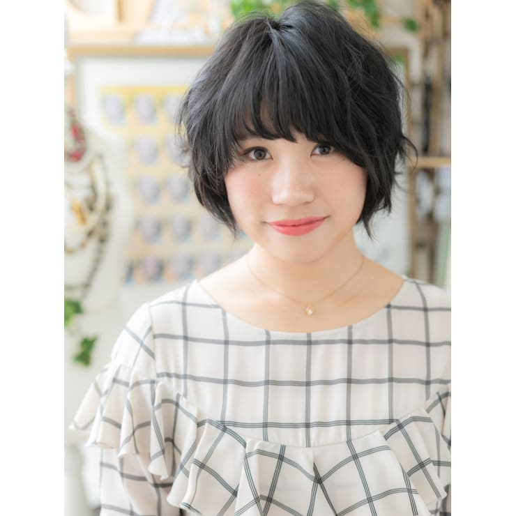 くせ毛風ゆるふわガーリー 黒髪マッシュショート カール Cover Hair Bliss 川口東口駅前店 髪質改善 縮毛矯正 ヘッドスパ カバー ヘアブリス カワグチヒガシグチエキマエテン のヘアスタイル 美容院 美容室を予約するなら楽天ビューティ