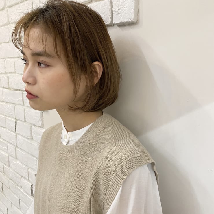 F シースルーバング ナチュラルショートボブ F Hair Relaxation エフヘアーアンドリラクゼーション のヘアスタイル 美容院 美容室を予約するなら楽天ビューティ