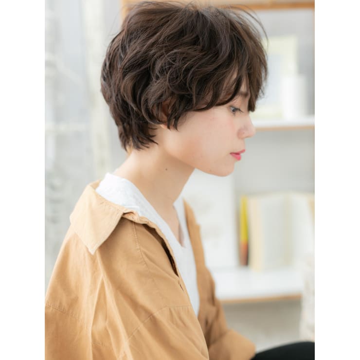 アシンメトリーなくせ毛風マッシュショート 厚めバング | mod's hair