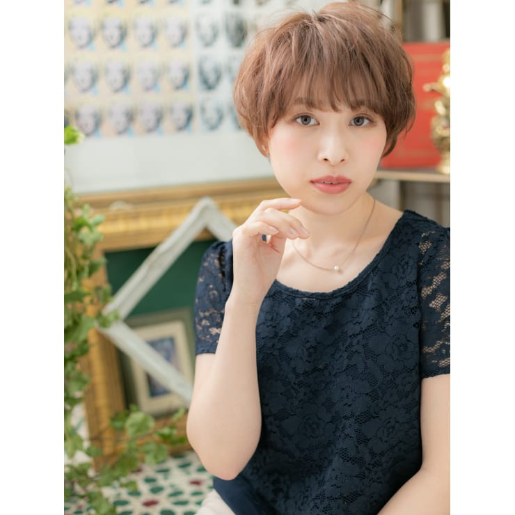 斜めバングで小顔くせ毛風ショートボブ 毛先パーマ Cover Hair Bliss 戸田公園西口店 カバーヘアブリス トダコウエンニシグチテン のヘアスタイル 美容院 美容室を予約するなら楽天ビューティ