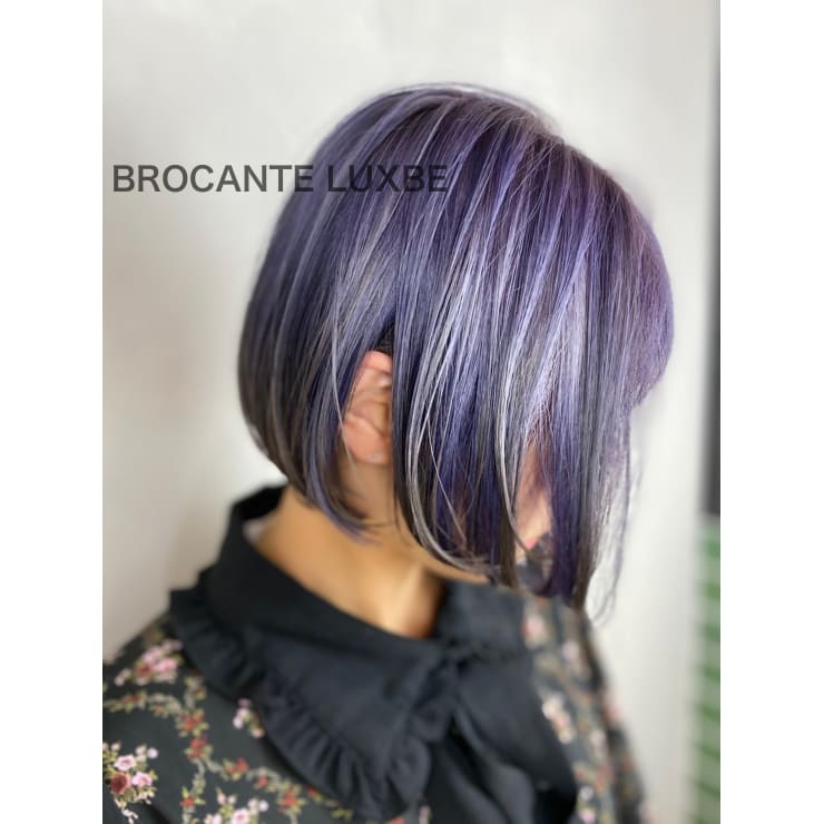 派手髪 シルバー パープル ボブ クロマid 紫 Brocante Luxbeブロカントラックスビー立川北口店 ブロカントラックスビータチカワキタグチテン のヘアスタイル 美容院 美容室を予約するなら楽天ビューティ