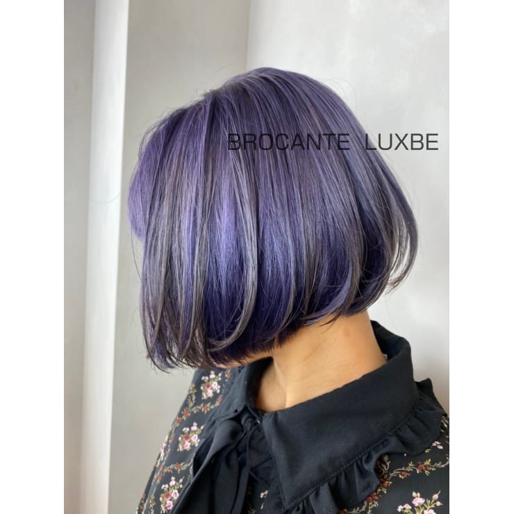 派手髪 シルバー パープル ボブ クロマid 紫 Brocante Luxbeブロカントラックスビー立川北口店 ブロカントラックスビータチカワキタグチテン のヘアスタイル 美容院 美容室を予約するなら楽天ビューティ
