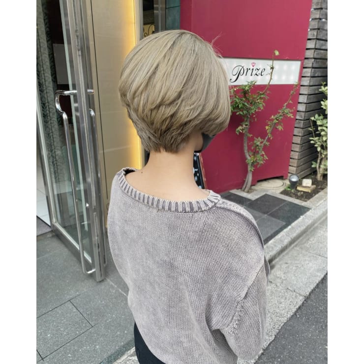 ハンサムショートホワイトベージュ前髪なし Prize 錦糸町店 プライズ のヘアスタイル 美容院 美容室を予約するなら楽天ビューティ