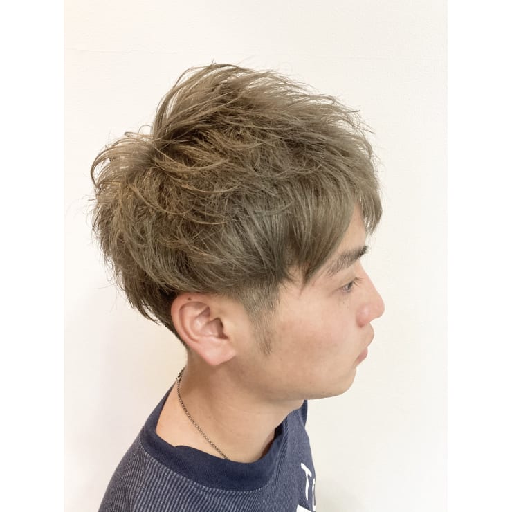 メンズ ハイトーンダブルカラー ツーブロックマッシュ | e'mZ Curatif