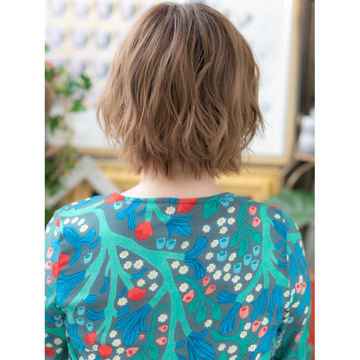 くせ毛風斜めバング外国人風ゆるふわ大人ボブ ミニボブ | COVER HAIR