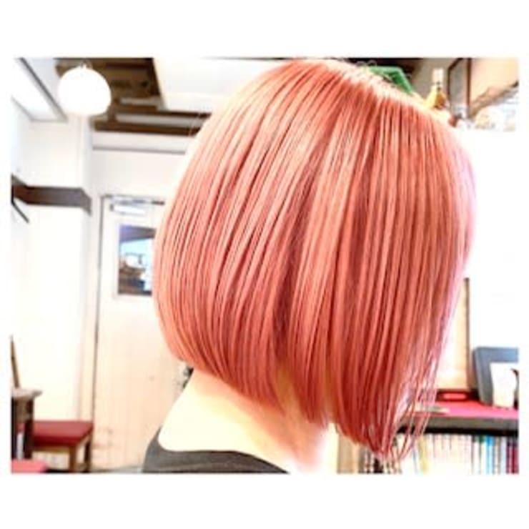 ピンクなボブ さんかく美容室 サンカクビヨウシツ のヘアスタイル 美容院 美容室を予約するなら楽天ビューティ