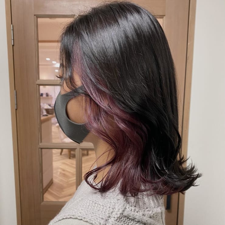 インナーカラー ピンクバイオレット Luana Hair Treatment ルアナヘアーアンドトリートメント のヘアスタイル 美容院 美容室を予約するなら楽天ビューティ