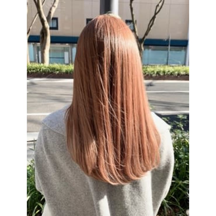 ピンクベージュ コーラルピンク ベージュ ストレート Di Ka Hair Sendai ディーカヘアーセンダイ のヘアスタイル 美容院 美容室を予約するなら楽天ビューティ