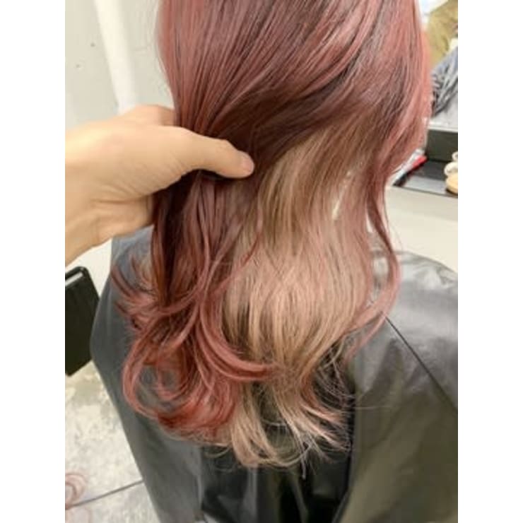 インナーカラー ピンク ベージュ ホワイトカラー Di Ka Hair Sendai ディーカヘアーセンダイ のヘアスタイル 美容院 美容室を予約するなら楽天ビューティ