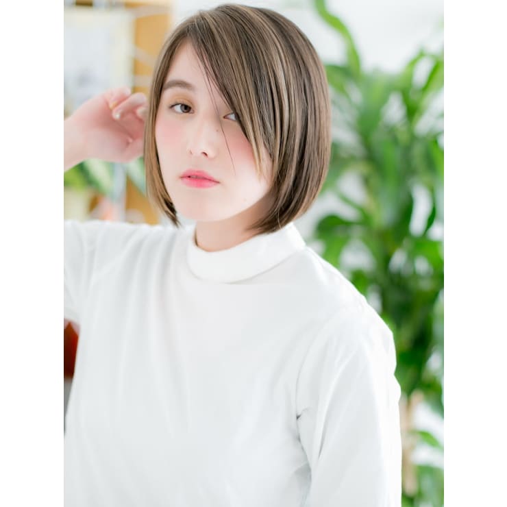 メッシュカラーで大人ミニボブ 北千住 美容院 Socono Salon Hanare 個室サロン 髪質改善 New Open キタセンジュビヨウインソコノサロンハナレ のヘアスタイル 美容院 美容室を予約するなら楽天ビューティ