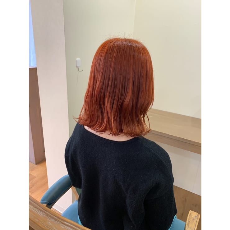 ブリーチあり アプリコットオレンジカラー Roy 京都駅前本店 ロイキョウトエキマエホンテン のヘアスタイル 美容院 美容室を予約するなら楽天ビューティ