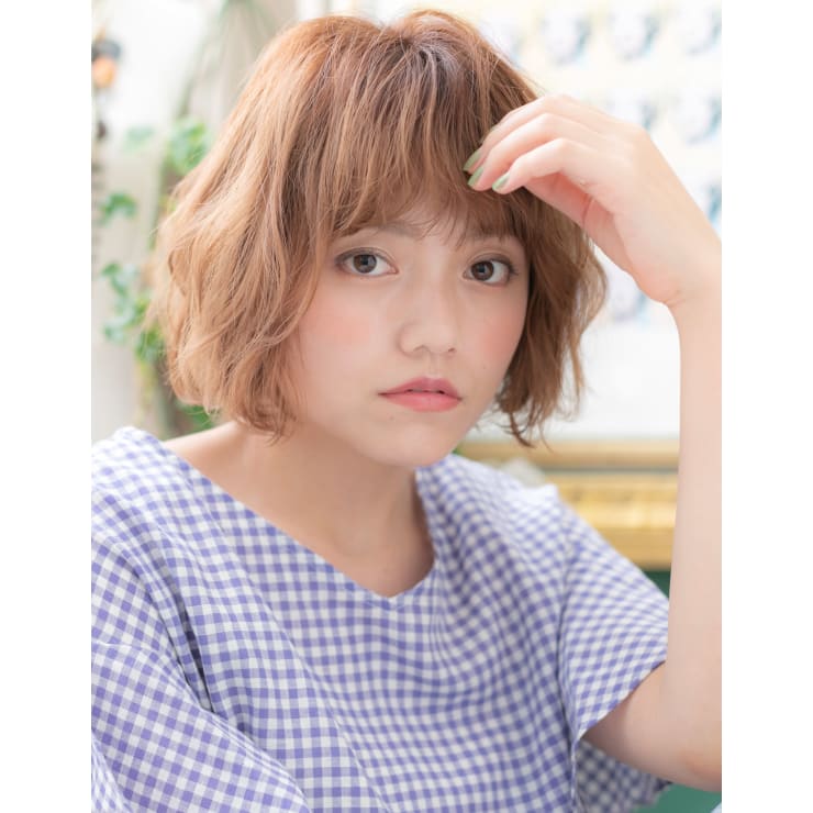 ゆるふわ質感 大人かわいいくせ毛風小顔ボブ カール Cover Hair Bliss 大宮西口店 カバーヘアブリス オオミヤニシグチテン のヘアスタイル 美容院 美容室を予約するなら楽天ビューティ