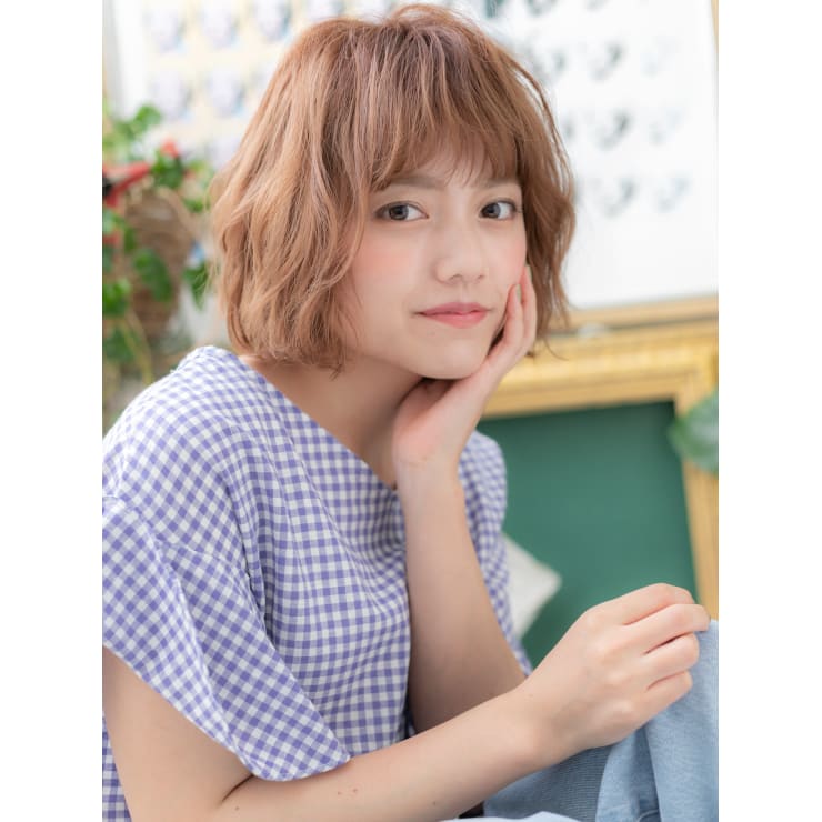 ゆるふわ質感 大人かわいいくせ毛風小顔ボブ カール Cover Hair Bliss 大宮西口店 カバーヘアブリス オオミヤニシグチテン のヘアスタイル 美容院 美容室を予約するなら楽天ビューティ