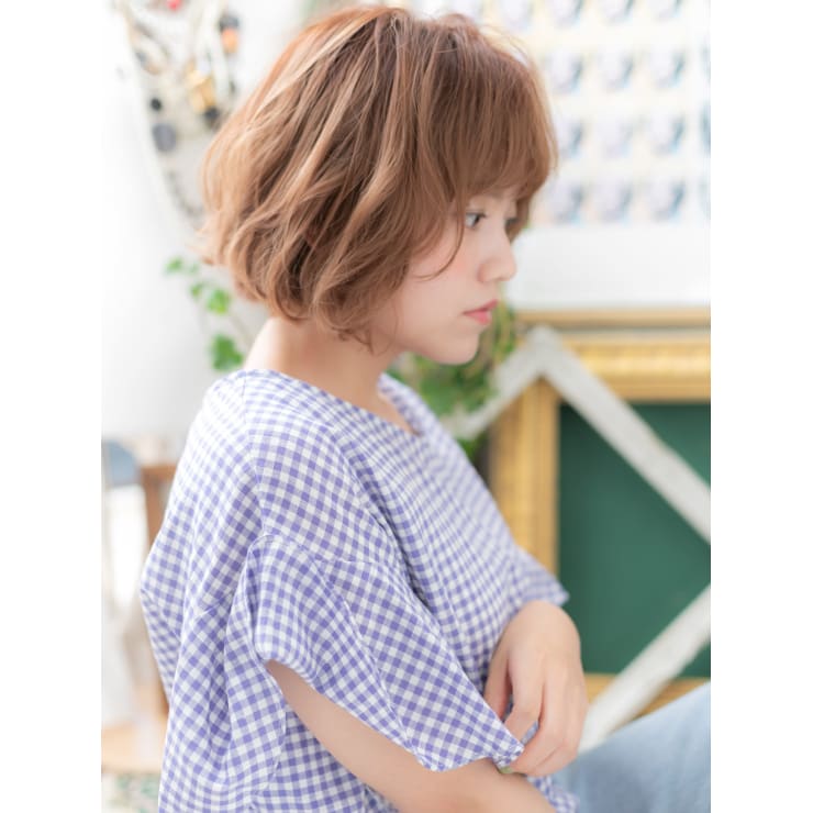 ゆるふわ質感 大人かわいいくせ毛風小顔ボブ カール Cover Hair Bliss 大宮西口店 カバーヘアブリス オオミヤニシグチテン のヘアスタイル 美容院 美容室を予約するなら楽天ビューティ