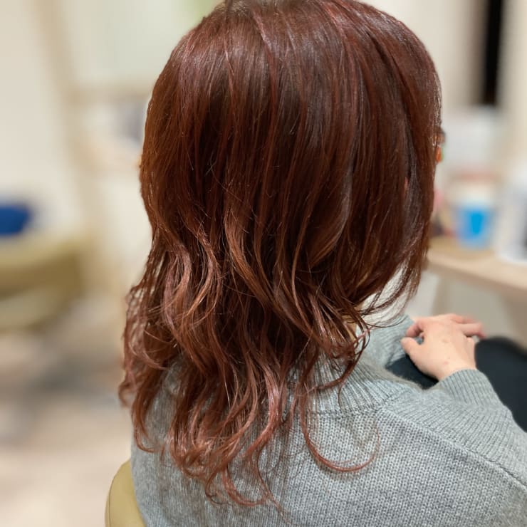 レッドオレンジカラーで華やか春ヘア Lohas Hair Angie 髪質改善 50代大人ボブ ロハスヘア アンジェ のヘアスタイル 美容院 美容室を予約するなら楽天ビューティ