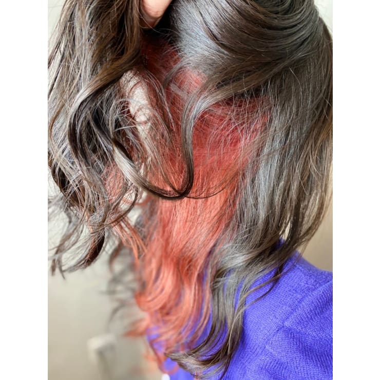 インナーカラー Pink ヨシンモリ 韓国 ヘムライト Brocante Luxbeブロカントラックスビー立川北口店 ブロカントラックスビータチカワキタグチテン のヘアスタイル 美容院 美容室を予約するなら楽天ビューティ