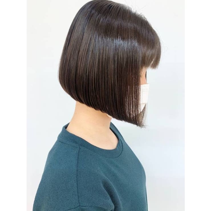 前下がりボブ 小顔 ツヤ髪 ボブ 黒髪 白髪染め 30代40 Qualis 上福岡店 クオリスカミフクオカテン のヘアスタイル 美容院 美容室を予約するなら楽天ビューティ