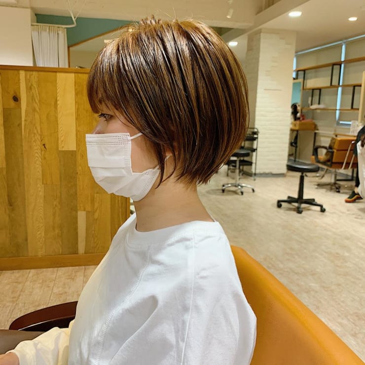好感度抜群◎女性らしい短すぎないショートボブ×大人ブラウン