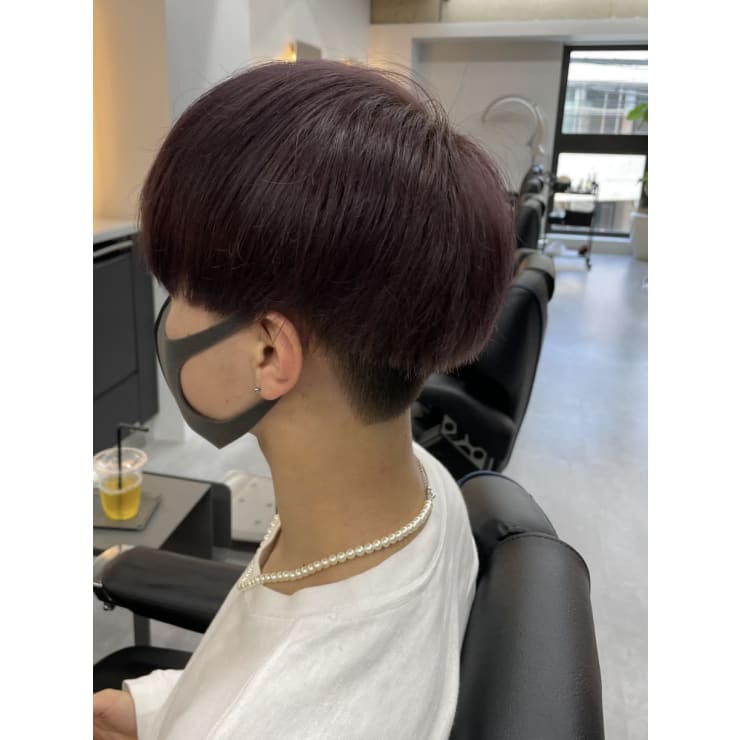 ダークパープル 重めマッシュ Shot メンズサロン高槻 ショット メンズサロンタカツキ のヘアスタイル 美容院 美容室を予約するなら楽天ビューティ