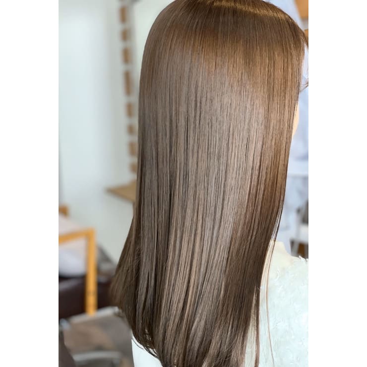オーガニックカラー ミルクティーベージュ 髪質改善 天神 Loup ルー のヘアスタイル 美容院 美容室を予約するなら楽天ビューティ
