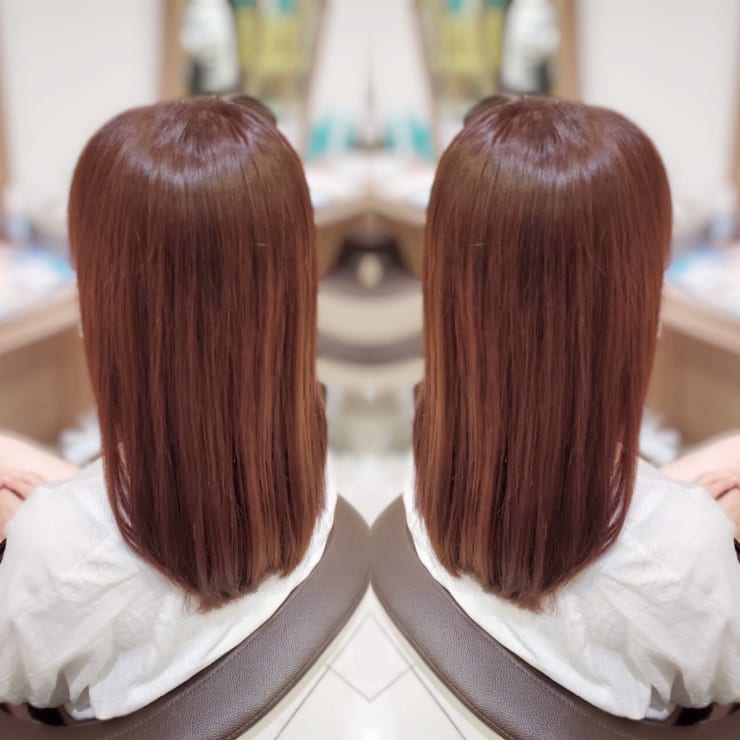 ナチュラルストレート＆ピンクブラウン | Ash 津田沼店(アッシュ