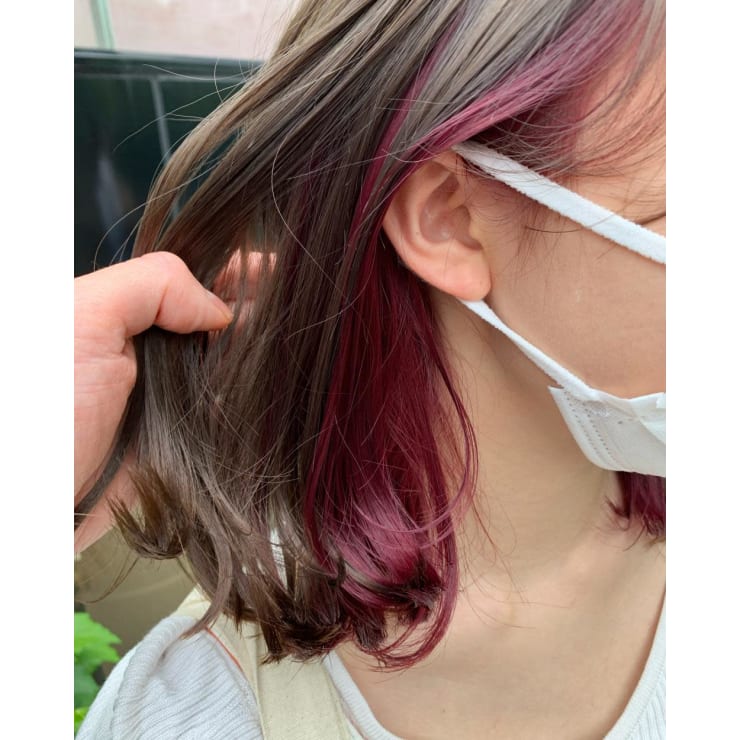 ピンクパープル グレージュ インナーカラー Act 仙川店 アクト センガワテン のヘアスタイル 美容院 美容室を予約するなら楽天ビューティ
