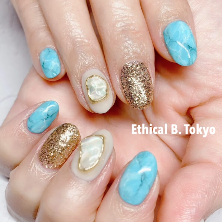 ターコイズネイル Ethical B Tokyo エシカルビートーキョー のネイルデザイン ネイル まつげサロンを予約するなら楽天ビューティ