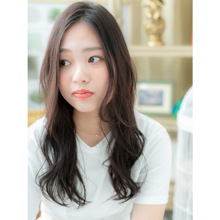 黒髪バレイヤージュくせ毛風カールラフロング ハーブカラー Cover Hair Bliss 川口東口駅前店 カバーヘアブリス カワグチヒガシグチエキマエテン のヘアスタイル 美容院 美容室を予約するなら楽天ビューティ