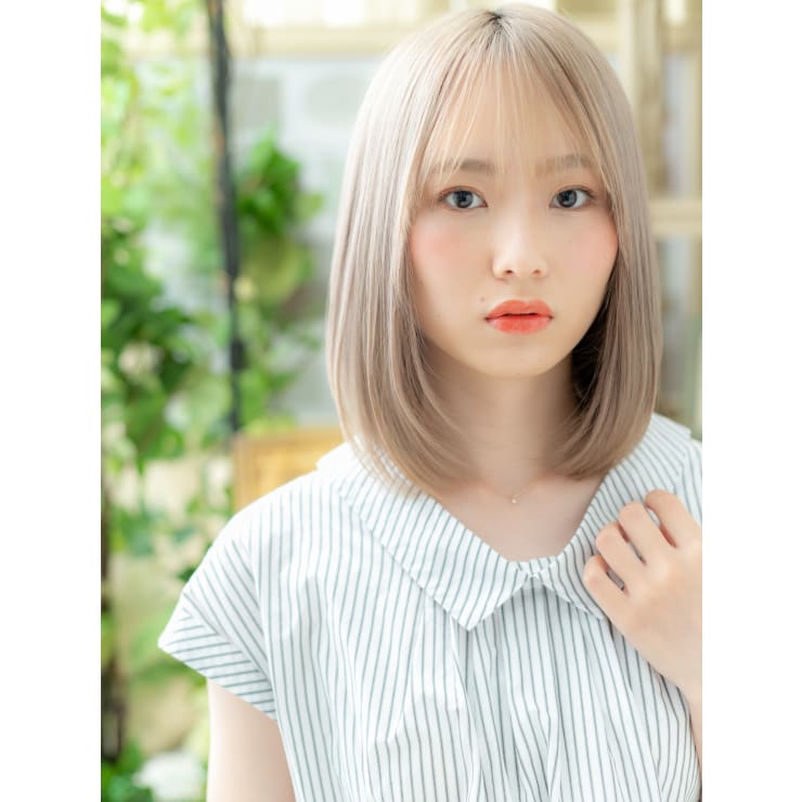 韓国風ハイライト小顔透け感シースルーバング ロブヘア Cover Hair Bliss 戸田公園西口店 カバーヘアブリス トダコウエンニシグチテン のヘアスタイル 美容院 美容室を予約するなら楽天ビューティ