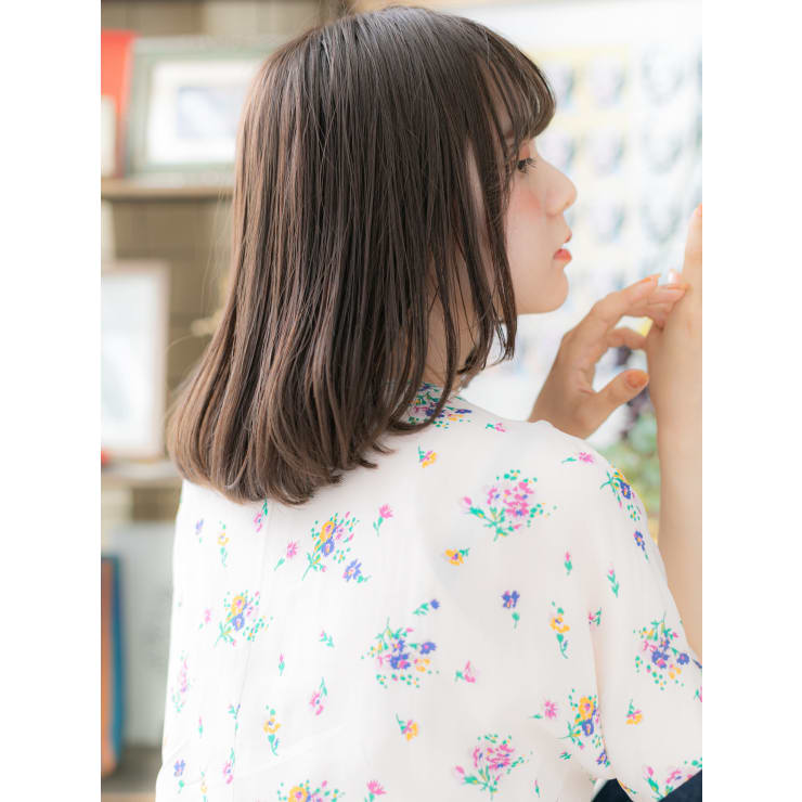 黒髪アッシュ小顔ハイライトカラー大人ボブ ロブヘア Cover Hair Bliss 大宮西口店 カバーヘアブリス オオミヤニシグチテン のヘアスタイル 美容院 美容室を予約するなら楽天ビューティ